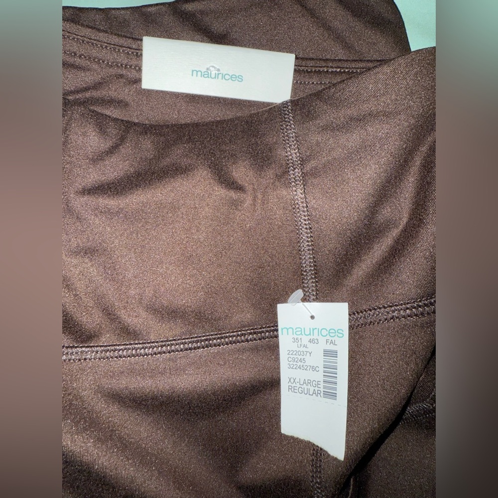 Maurices Plus Purple Brown Yoga Work Out Leggings Pants with Pockets